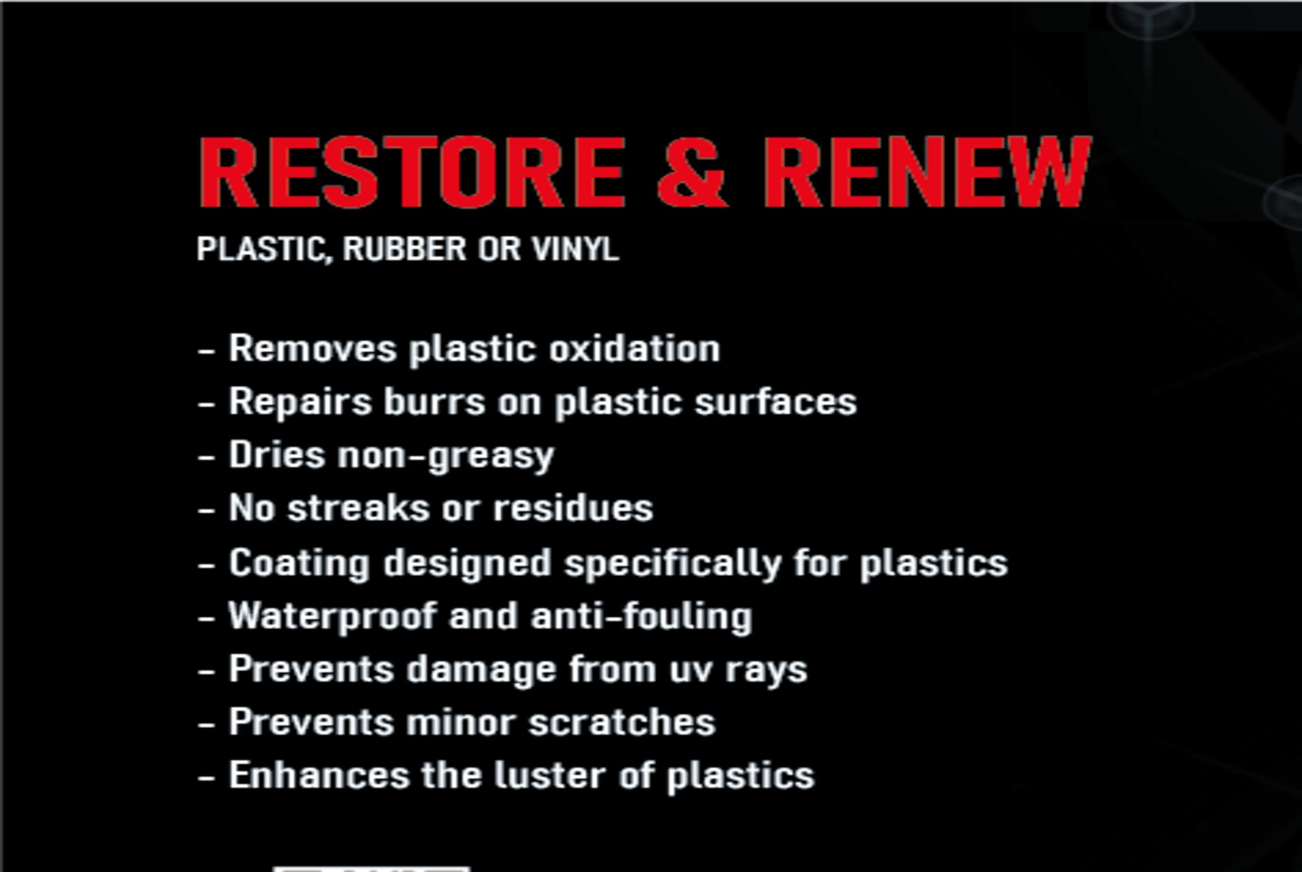 GRAPHENE PLASTIC RESTORER-50ML - Image 3